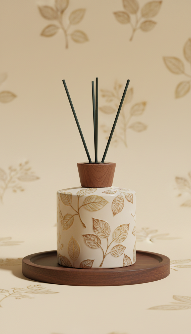 Botanical Motif Ceramic Diffuser